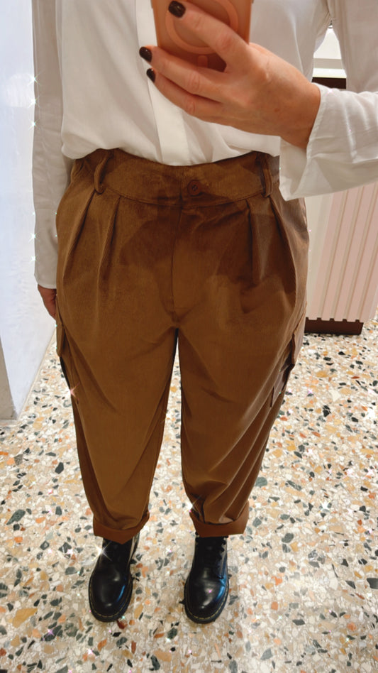 Pantalone velluto tabacco